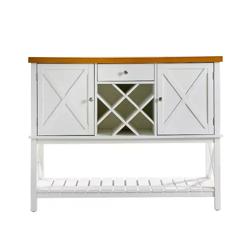 Buffet moderne GDFStudio Forster 47,5 en bois avec porte-bouteilles et tiroirs