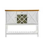 Buffet moderne GDFStudio Forster 47,5 en bois avec porte-bouteilles et tiroirs