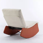 MAYEERTY Fauteuil inclinable à bascule moderne - Rembourrage doux, Repose-pieds, Fauteuil capitonné, Utilisation intérieure, Orange