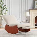 MAYEERTY Fauteuil inclinable à bascule moderne - Rembourrage doux, Repose-pieds, Fauteuil capitonné, Utilisation intérieure, Orange