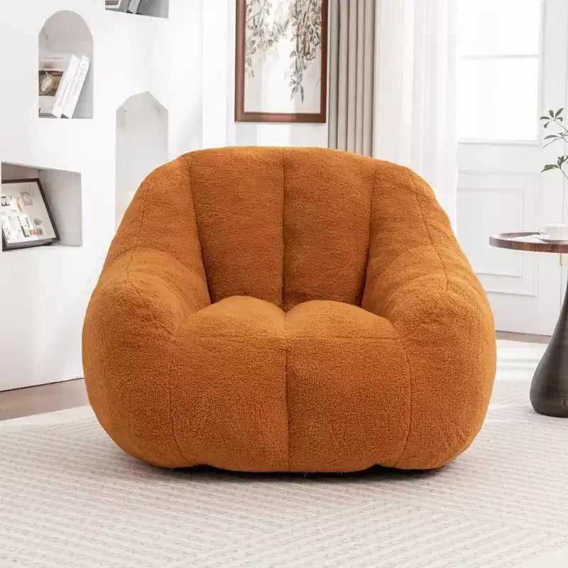 MAYEERTY Fauteuil inclinable à bascule moderne - Rembourrage doux, Repose-pieds, Fauteuil capitonné, Utilisation intérieure, Orange