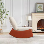 MAYEERTY Fauteuil inclinable à bascule moderne - Rembourrage doux, Repose-pieds, Fauteuil capitonné, Utilisation intérieure, Orange