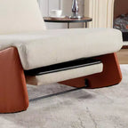 MAYEERTY Fauteuil inclinable à bascule moderne - Rembourrage doux, Repose-pieds, Fauteuil capitonné, Utilisation intérieure, Orange