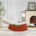 MAYEERTY Fauteuil inclinable à bascule moderne - Rembourrage doux, Repose-pieds, Fauteuil capitonné, Utilisation intérieure, Orange