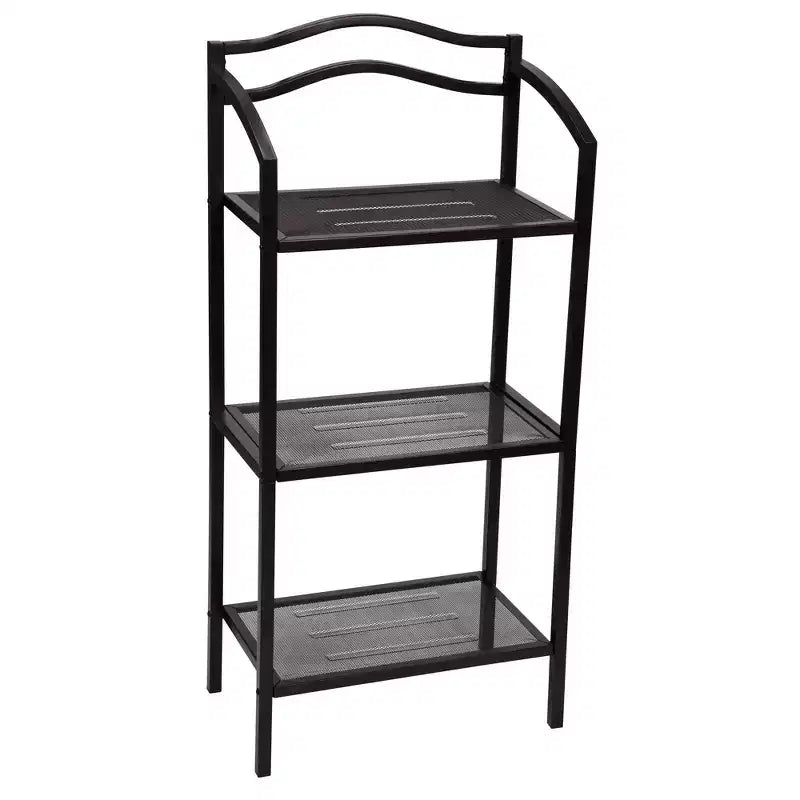 Household Essentials 3-Tier Metal Bathroom Storage Shelf, Espresso Brown