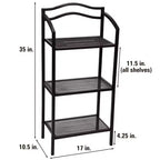 Étagère de Rangement de Salle de Bain en Métal à 3 Niveaux Household Essentials, Brun Expresso