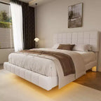 Lit flottant moderne rembourré Florentino Christopher Knight Home avec lumières LED