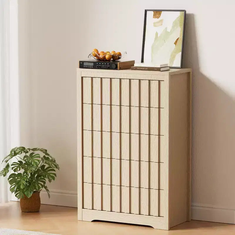 Commode à tiroirs, Commode moderne pour chambre à coucher avec plateau en bois