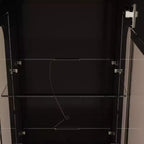 Famapy Armoire haute de présentation noire avec lumières LED - Rangement moderne pour verrerie et objets de décoration