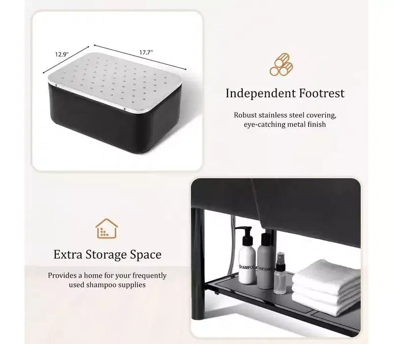 Bac de lavage Karl Home avec cuve en plastique ABS et étagère de rangement