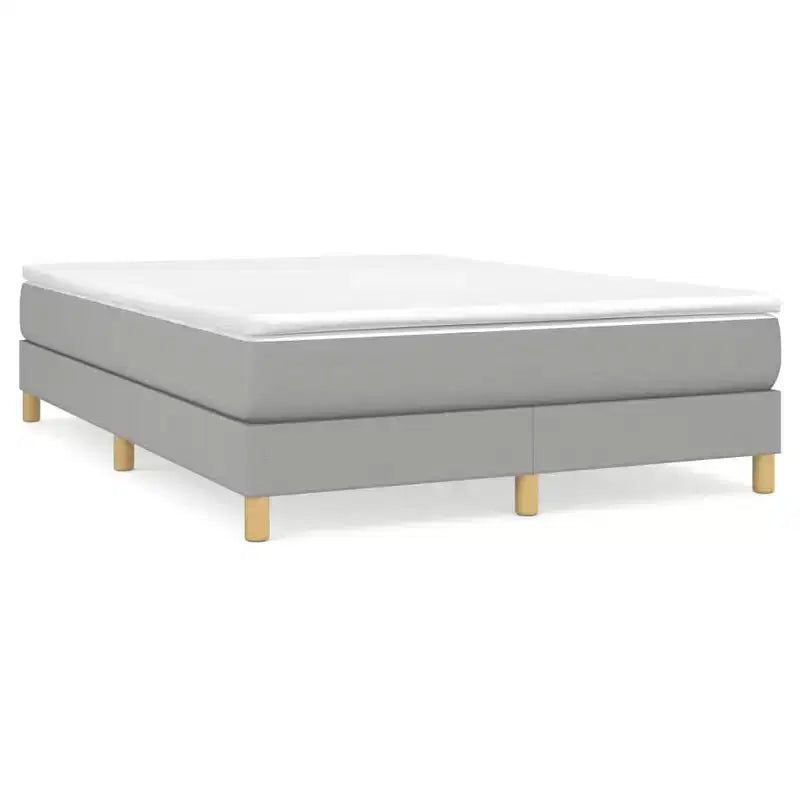 vidaXL Full Size Fabric Box Spring Bed Frame - Elevated, Modern Design in Light Gray, Comfortably Fits 53.9 x 74.8 Mattress
