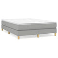 vidaXL Full Size Fabric Box Spring Bed Frame - Elevated, Modern Design in Light Gray, Comfortably Fits 53.9 x 74.8 Mattress