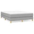 vidaXL Full Size Fabric Box Spring Bed Frame - Elevated, Modern Design in Light Gray, Comfortably Fits 53.9 x 74.8 Mattress