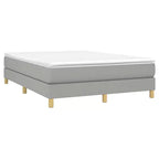 vidaXL Cadre de lit sommier tapissier pleine taille en tissu – Design moderne et surélevé gris clair, s'adapte confortablement à un matelas de 137 x 190 cm