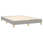 vidaXL Cadre de lit sommier tapissier pleine taille en tissu – Design moderne et surélevé gris clair, s'adapte confortablement à un matelas de 137 x 190 cm