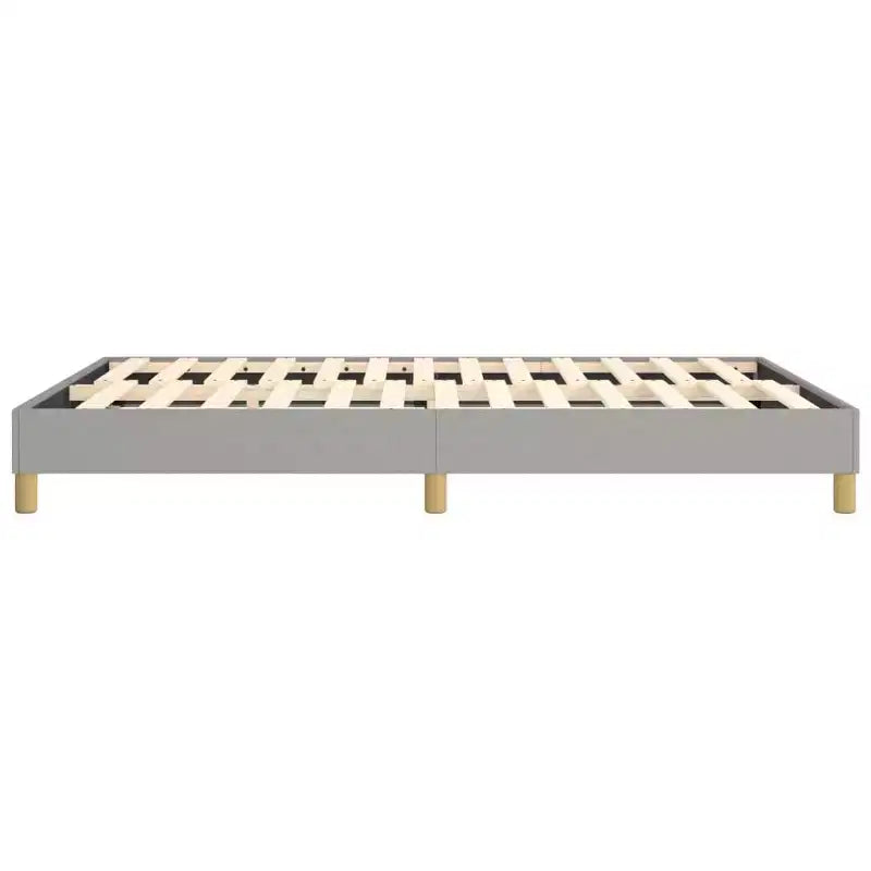 vidaXL Cadre de lit sommier tapissier pleine taille en tissu – Design moderne et surélevé gris clair, s'adapte confortablement à un matelas de 137 x 190 cm