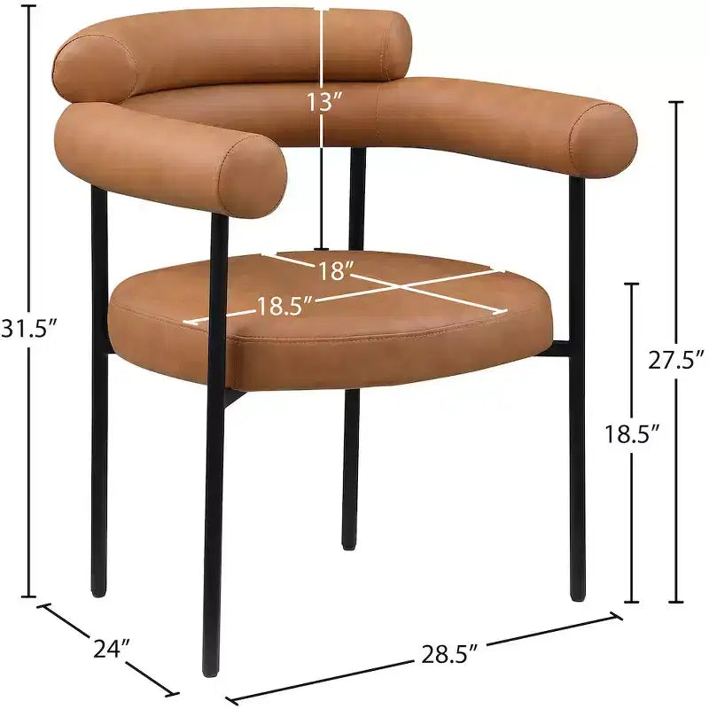 Meridian Furniture, Chaise de salle à manger Blake en cuir végétalien, Lot de 2