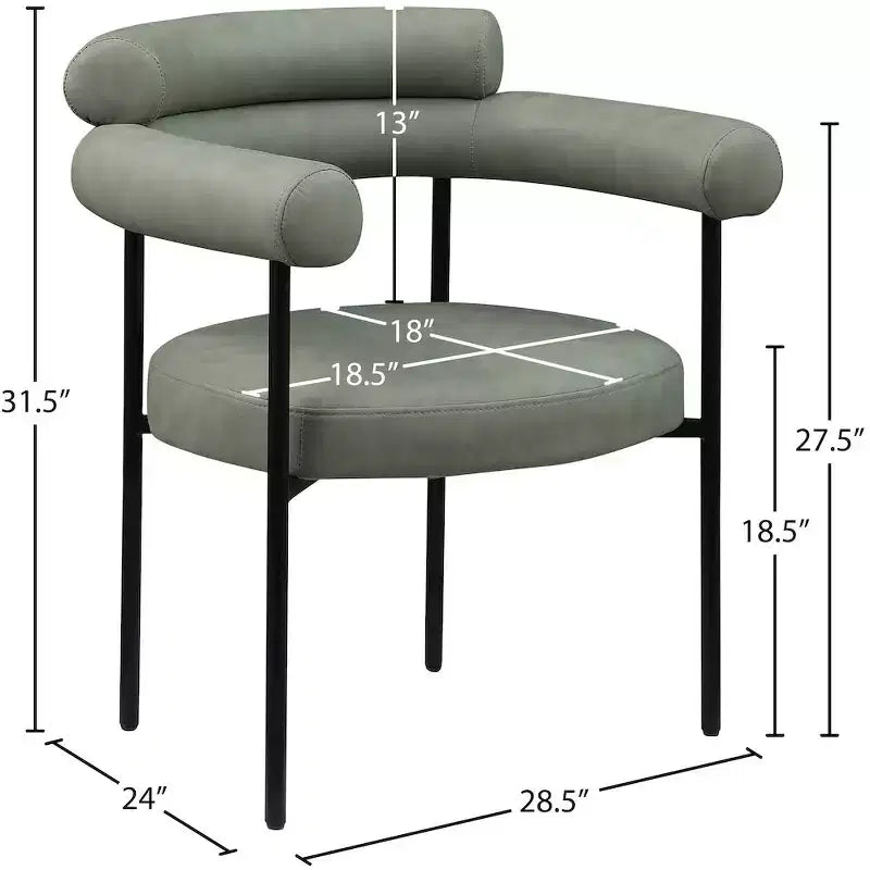 Meridian Furniture, Chaise de salle à manger Blake en cuir végétalien, Lot de 2