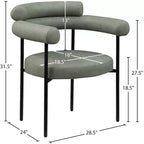 Meridian Furniture, Chaise de salle à manger Blake en cuir végétalien, Lot de 2