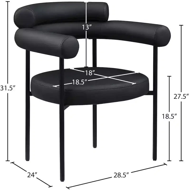 Meridian Furniture, Chaise de salle à manger Blake en cuir végétalien, Lot de 2