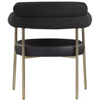 Meridian Furniture, Chaises de salle à manger Blake en cuir végétalien cognac / tissu bouclé, lot de 2