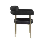 Meridian Furniture, Chaises de salle à manger Blake en cuir végétalien cognac / tissu bouclé, lot de 2