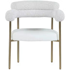 Meridian Furniture, Chaises de salle à manger Blake en cuir végétalien cognac / tissu bouclé, lot de 2