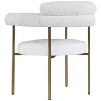 Meridian Furniture, Chaises de salle à manger Blake en cuir végétalien cognac / tissu bouclé, lot de 2