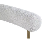 Meridian Furniture, Chaises de salle à manger Blake en cuir végétalien cognac / tissu bouclé, lot de 2