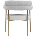 Meridian Furniture, Chaises de salle à manger Blake en cuir végétalien cognac / tissu bouclé, lot de 2