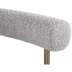 Meridian Furniture, Chaises de salle à manger Blake en cuir végétalien cognac / tissu bouclé, lot de 2
