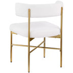 Meridian Furniture, Chaises de salle à manger Rivage en tissu texturé lin durable, lot de 2