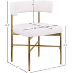 Meridian Furniture, Chaises de salle à manger Rivage en tissu texturé lin durable, lot de 2