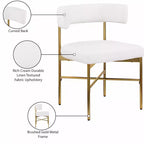 Meridian Furniture, Chaises de salle à manger Rivage en tissu texturé lin durable, lot de 2