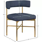 Meridian Furniture, Chaises de salle à manger Rivage en tissu texturé lin durable, lot de 2