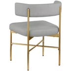 Meridian Furniture, Chaises de salle à manger Rivage en tissu texturé lin durable, lot de 2