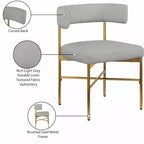Meridian Furniture, Chaises de salle à manger Rivage en tissu texturé lin durable, lot de 2