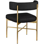 Meridian Furniture, Chaises de salle à manger Rivage en tissu texturé lin durable, lot de 2