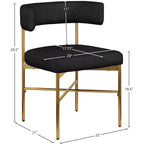 Meridian Furniture, Chaises de salle à manger Rivage en tissu texturé lin durable, lot de 2