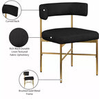 Meridian Furniture, Chaises de salle à manger Rivage en tissu texturé lin durable, lot de 2