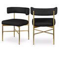 Meridian Furniture,Rivage Durable Linen Textured Fabric Dining Chair, Set of 2