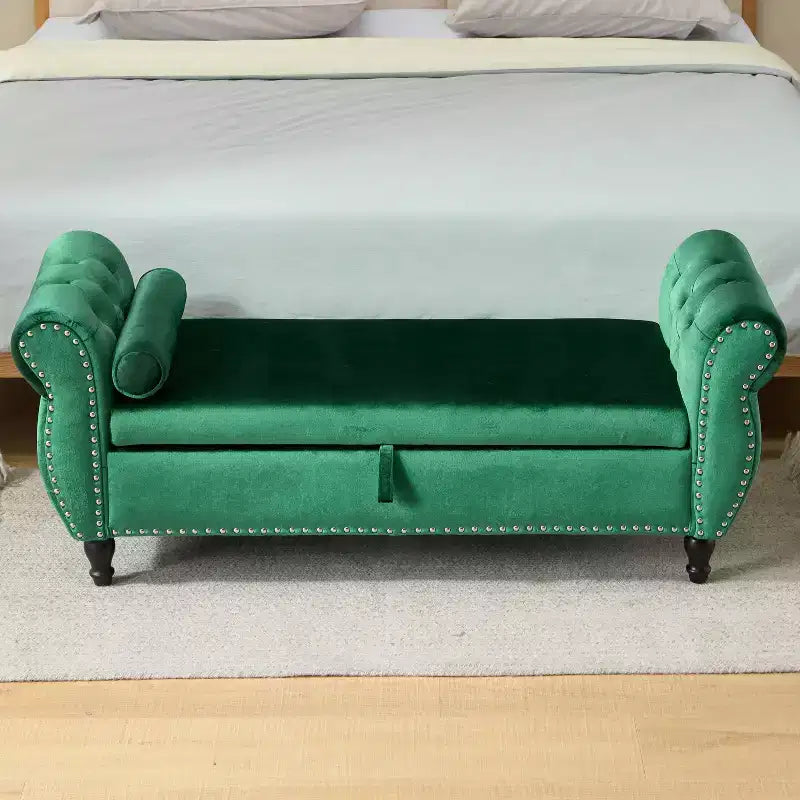 Christopher Knight Home Max Modern Velvet Upholstered Tufted Storage Ottoman