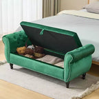 Christopher Knight Home Max Pouf de rangement capitonné en velours de style moderne