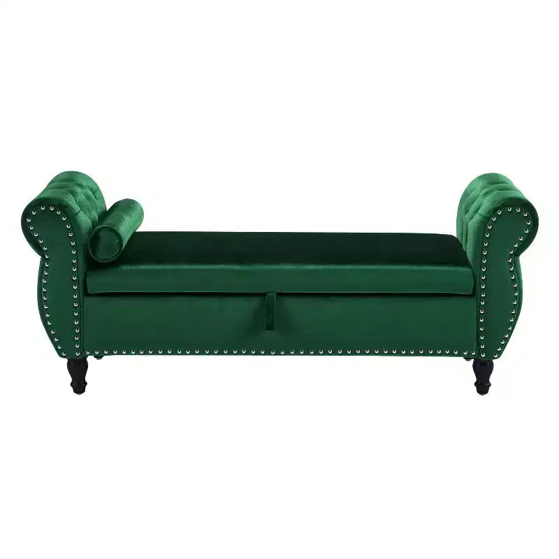 Christopher Knight Home Max Pouf de rangement capitonné en velours de style moderne