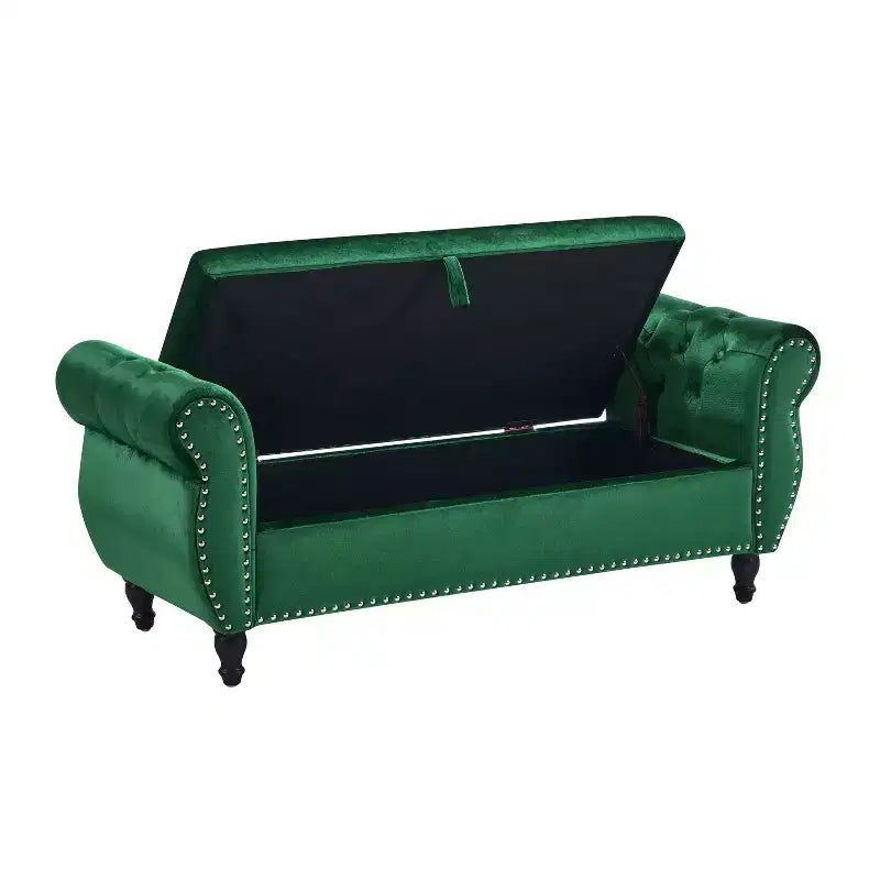 Christopher Knight Home Max Pouf de rangement capitonné en velours de style moderne