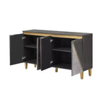 Buffet/Bahut en bois vieilli Whisen avec portes bicolores et étagères réglables