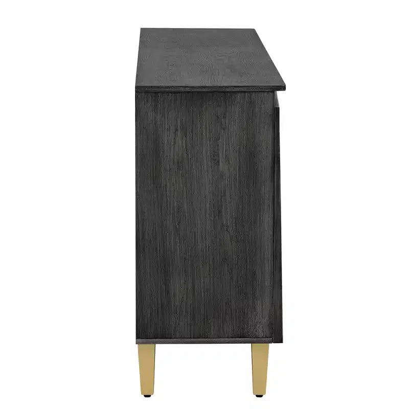 Buffet/Bahut en bois vieilli Whisen avec portes bicolores et étagères réglables