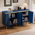 Buffet/Bahut en bois vieilli Whisen avec portes bicolores et étagères réglables