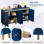 Buffet/Bahut en bois vieilli Whisen avec portes bicolores et étagères réglables
