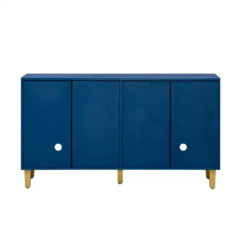 Buffet/Bahut en bois vieilli Whisen avec portes bicolores et étagères réglables